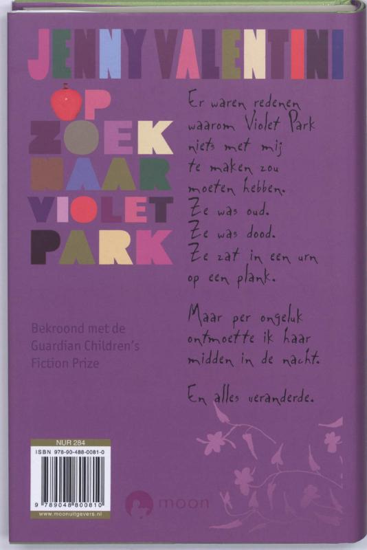 Achterkant van Op zoek naar Violet Park