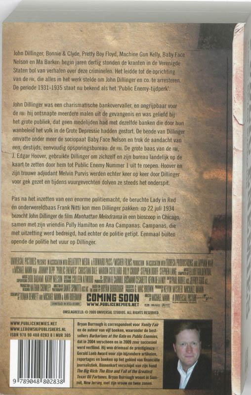 Achterkant van Public Enemies