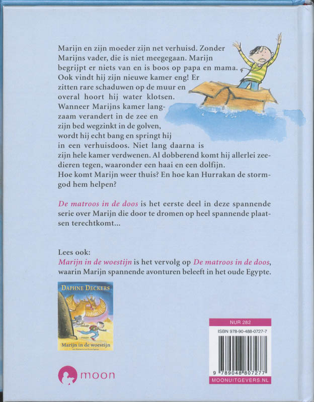 Achterkant van De matroos in de doos