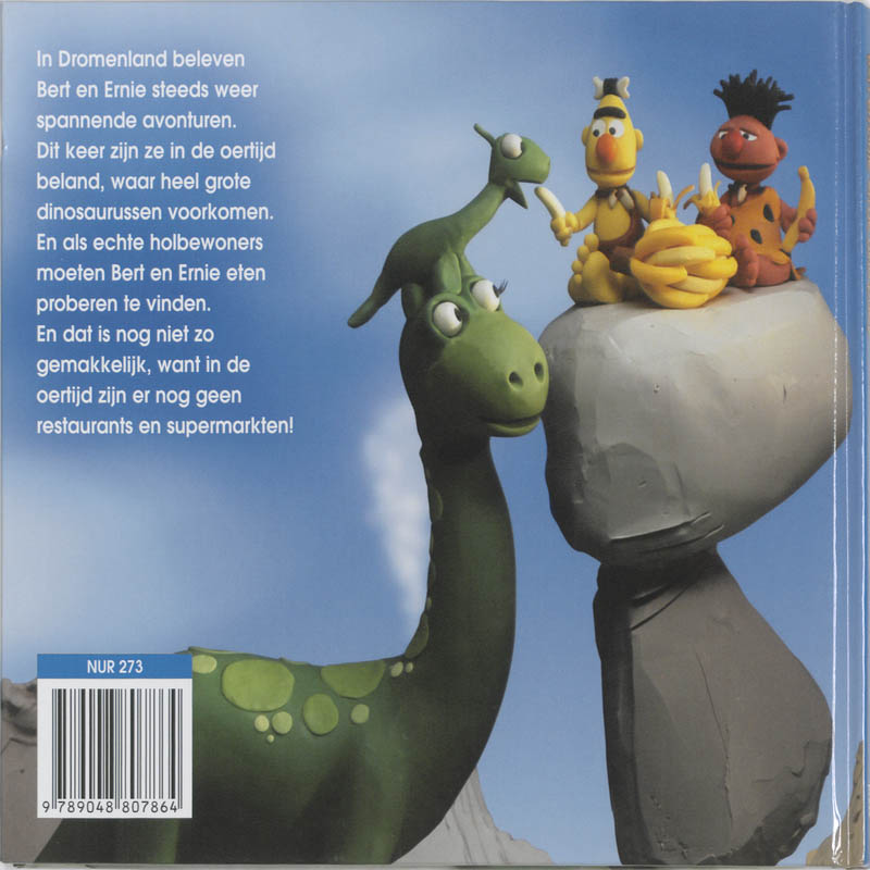 Achterkant van Bert en Ernie en de dino-baby