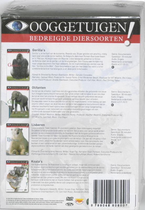 Achterkant van Bedreigde diersoorten