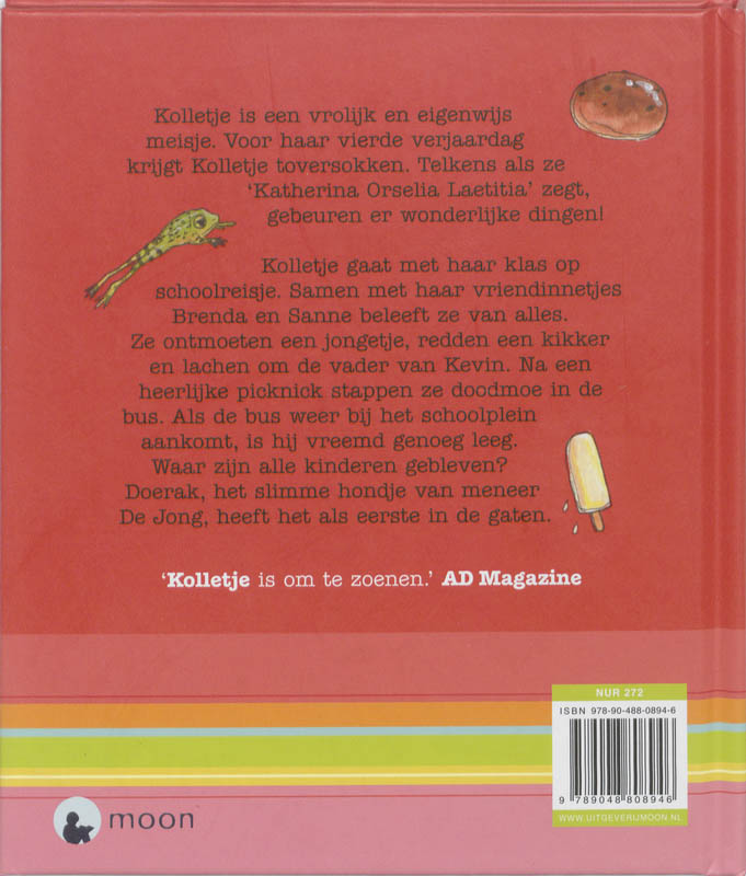 Achterkant van Kolletje gaat op schoolreisje