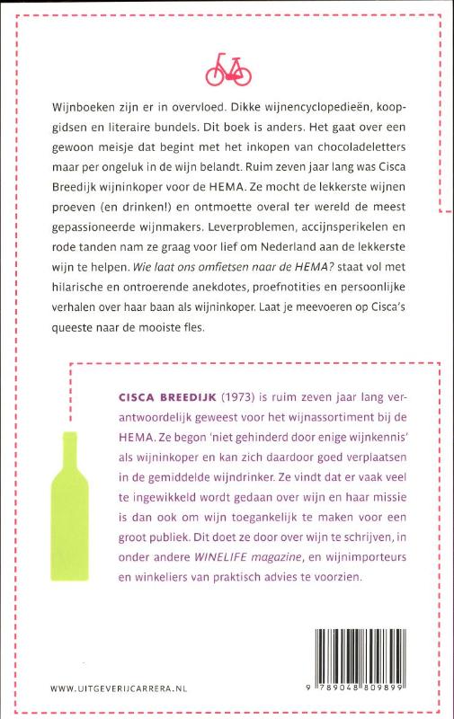 Achterkant van Wie laat ons omfietsen naar de HEMA