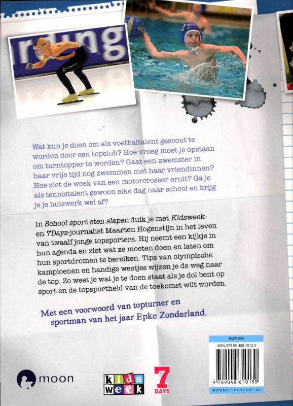 Achterkant van School sport eten slapen