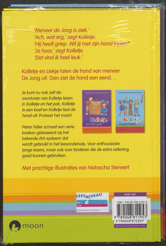 Achterkant van Kolletje drie AVI-boekjes