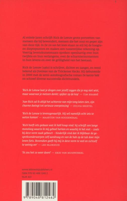 Achterkant van De zin van het leven