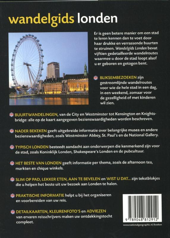 Achterkant van Wandelgids Londen