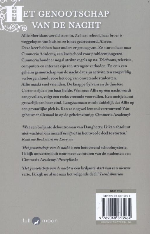 Achterkant van Het genootschap van de nacht