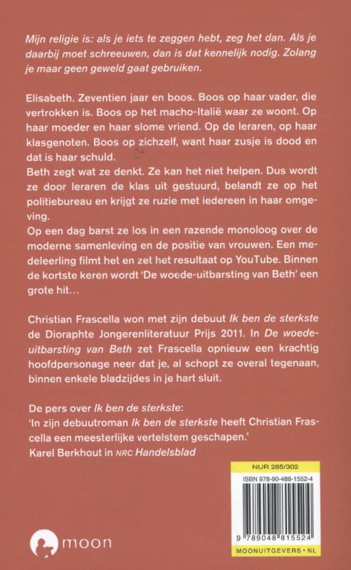 Achterkant van De woedeuitbarsting van Beth