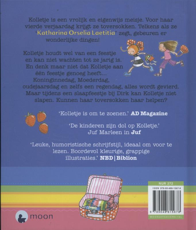 Achterkant van Kolletje viert feest