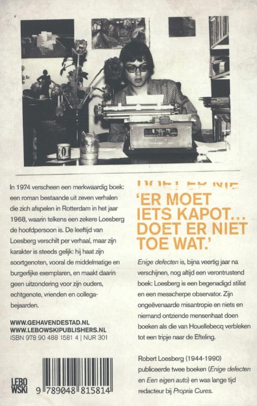 Achterkant van Enige defecten