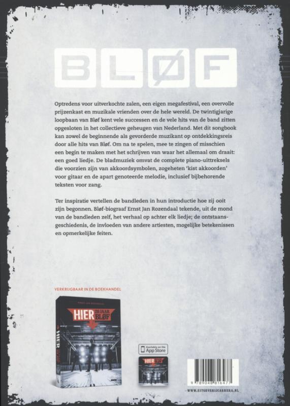 Achterkant van Blof songbook