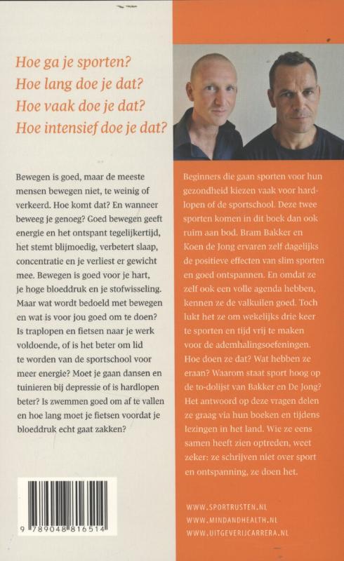 Achterkant van Sporten voor beginners