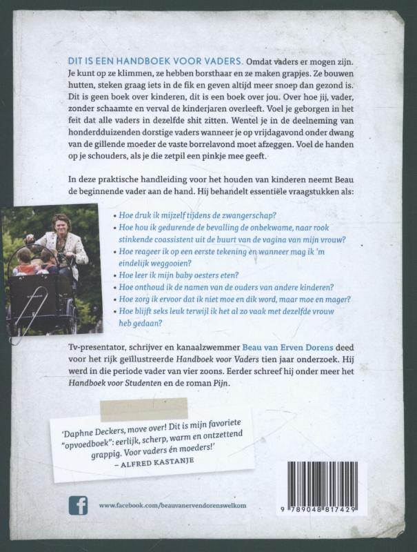 Achterkant van Handboek voor vaders
