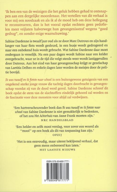Achterkant van Ik was twaalf en ik fietste naar school