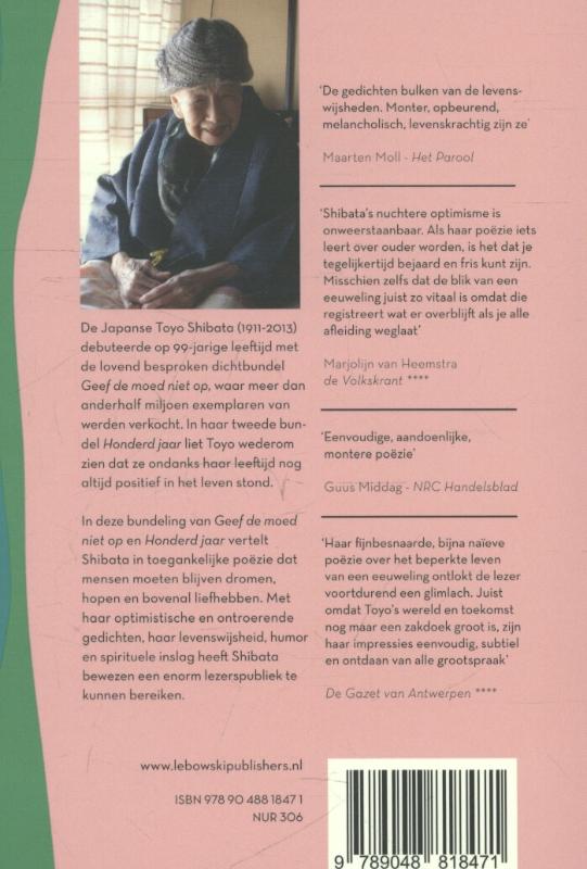 Achterkant van Geef de moed niet op