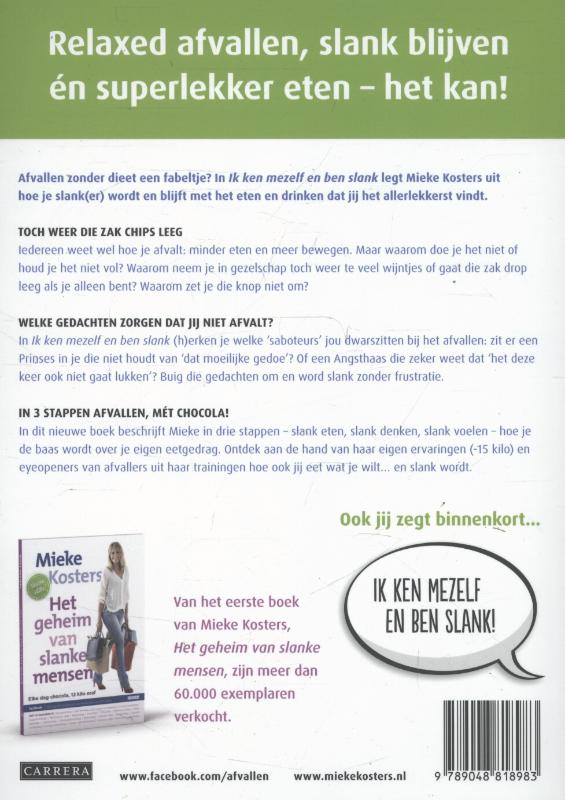 Achterkant van Ik ken mezelf en ben slank