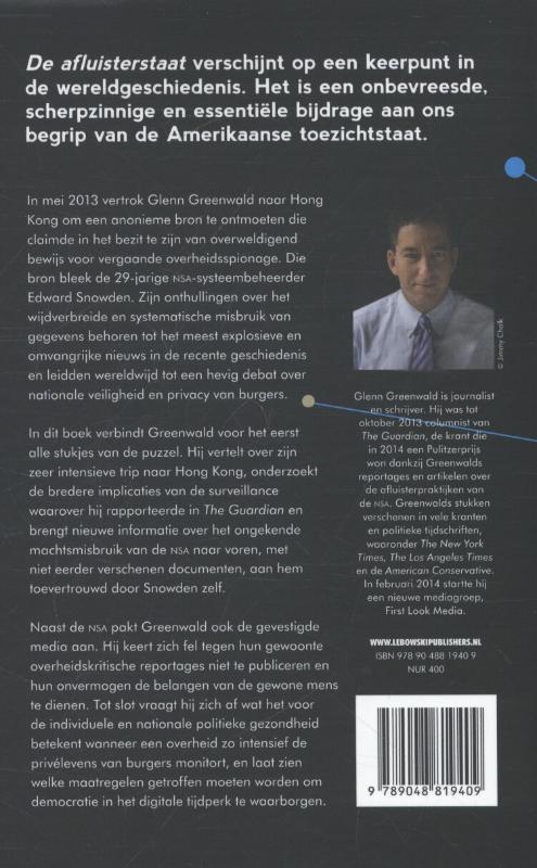 Achterkant van De afluisterstaat