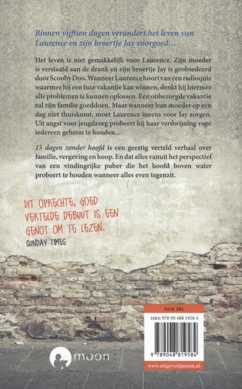 Achterkant van 15 dagen zonder hoofd