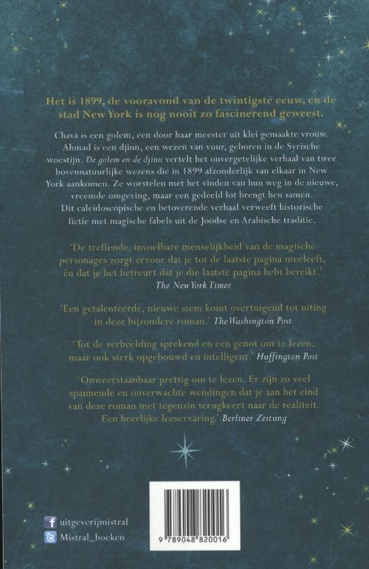 Achterkant van De golem en de djinn