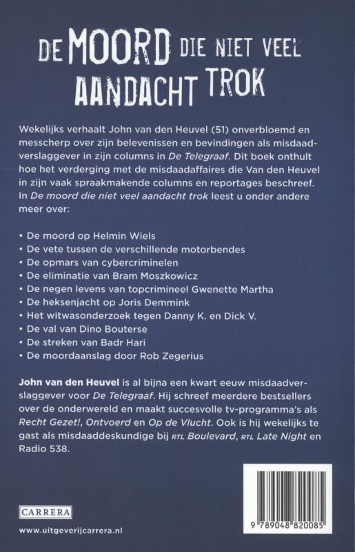 Achterkant van De moord die niet veel aandacht trok