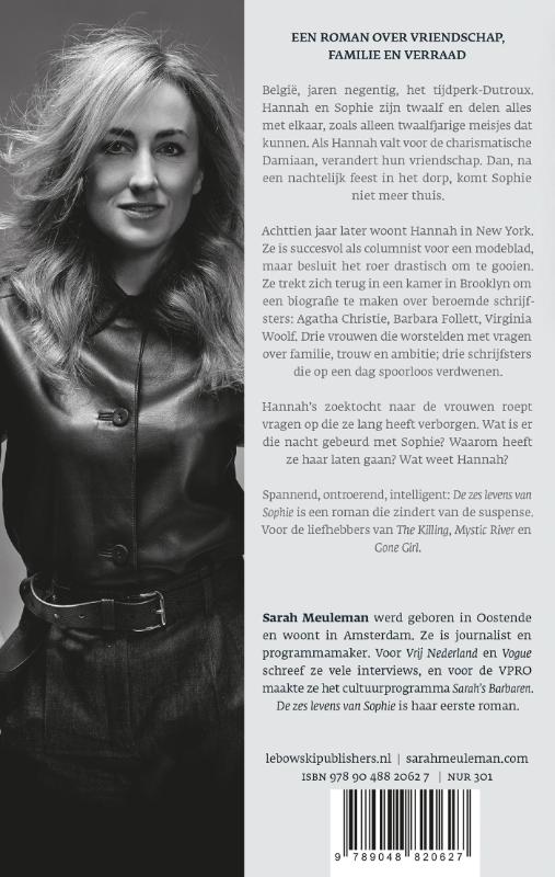 Achterkant van De zes levens van Sophie