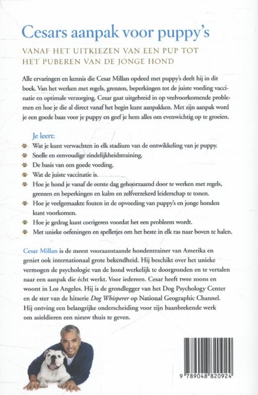 Achterkant van Cesars aanpak voor puppy's