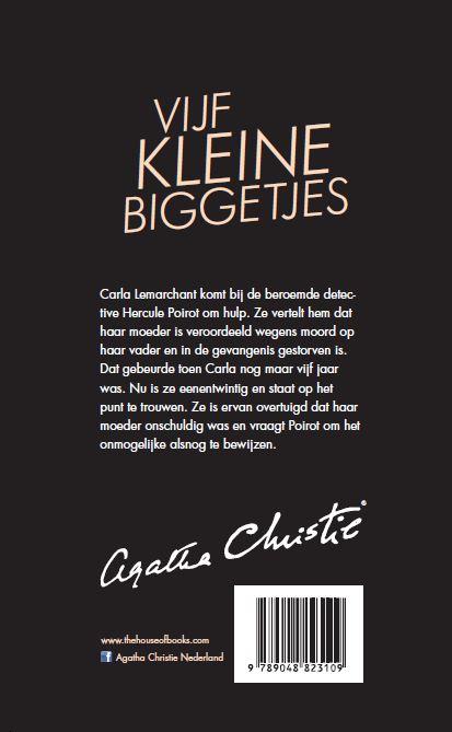 Achterkant van Vijf kleine biggetjes
