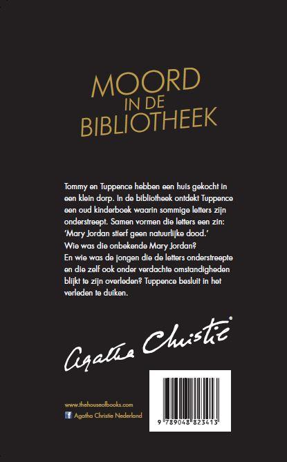 Achterkant van Moord in de bibliotheek