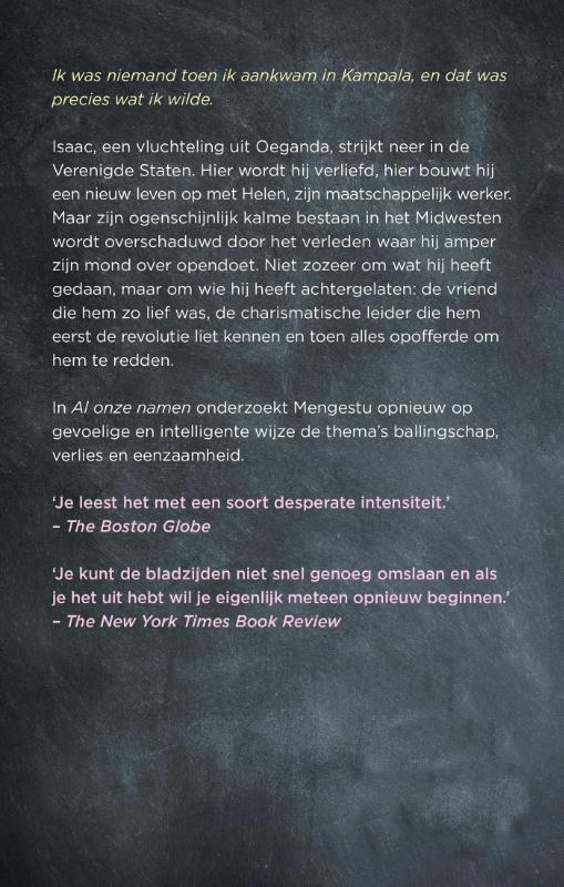 Achterkant van Al onze namen