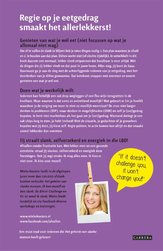 Achterkant van De little black dress challenge