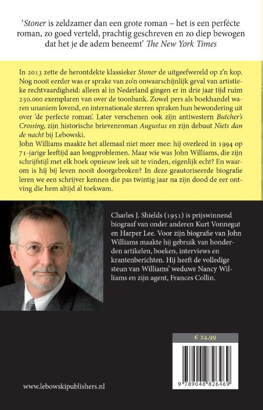 Achterkant van John Williams: de man die de perfecte roman schreef