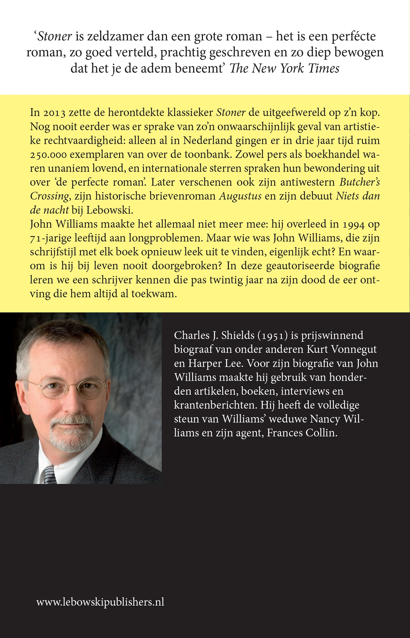 Achterkant van John Williams: de man die de perfecte roman schreef