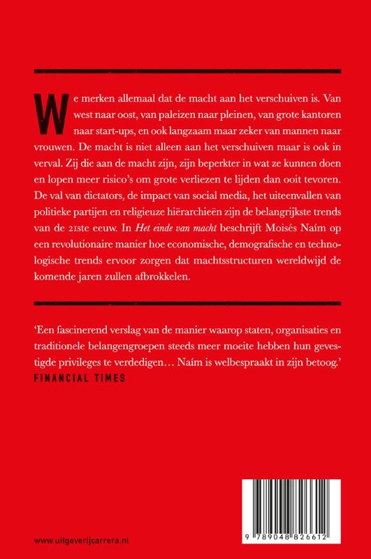 Achterkant van Het einde van macht