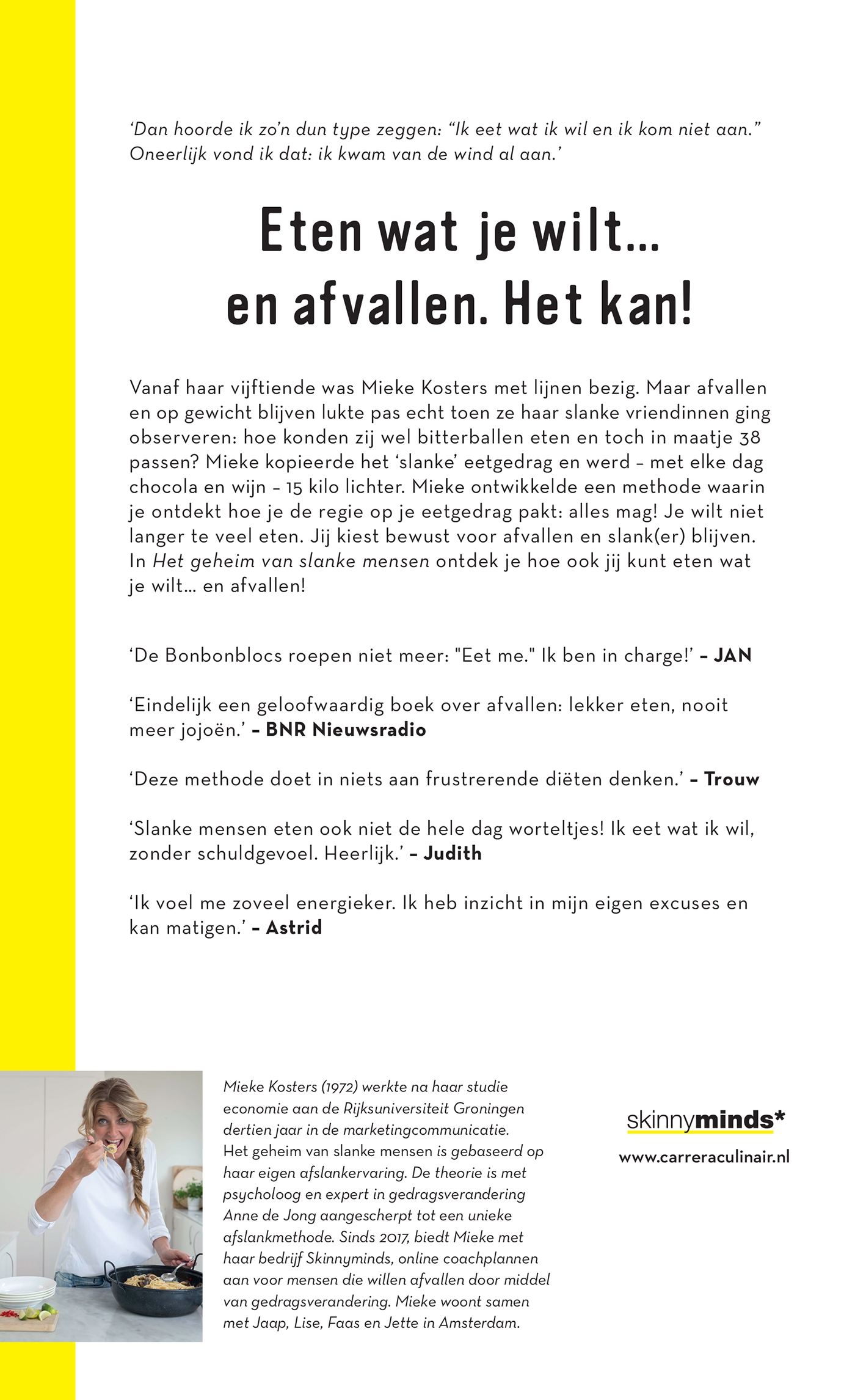 Achterkant van Het geheim van slanke mensen