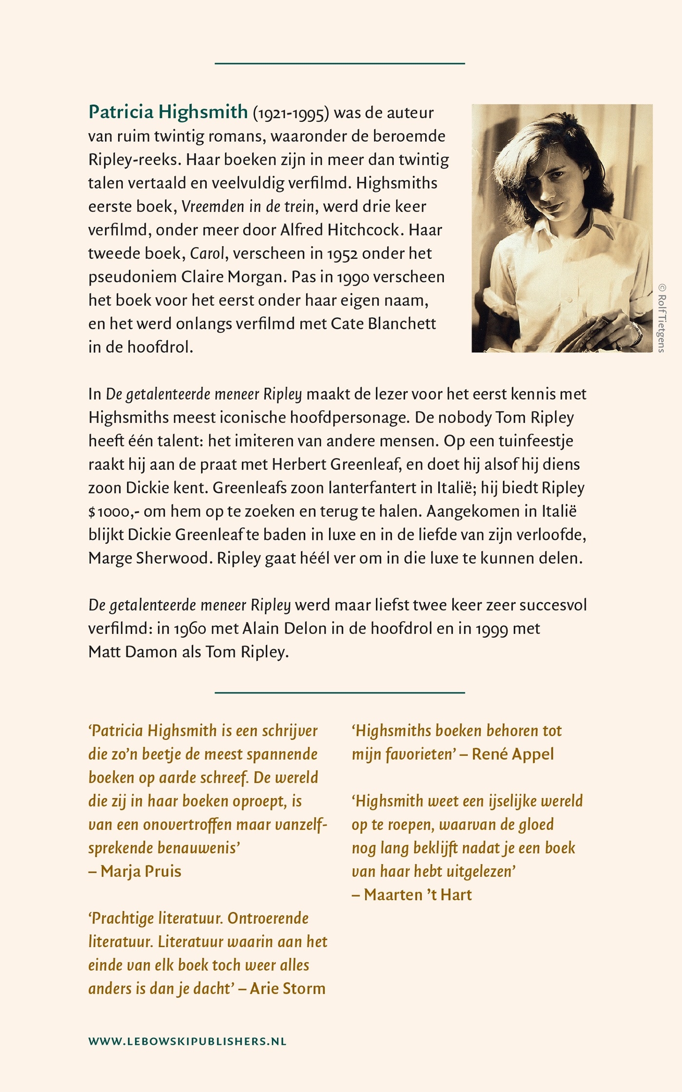 Achterkant van De getalenteerde meneer Ripley
