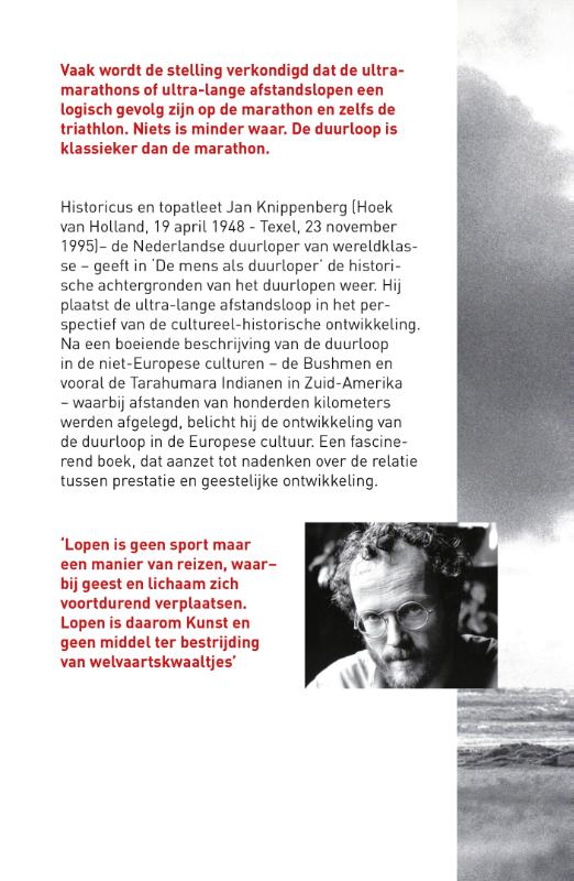 Achterkant van De mens als duurloper