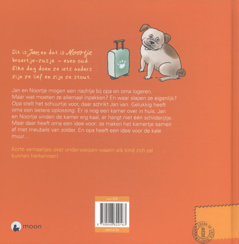 Achterkant van Jan & Noortje logeren bij opa en oma