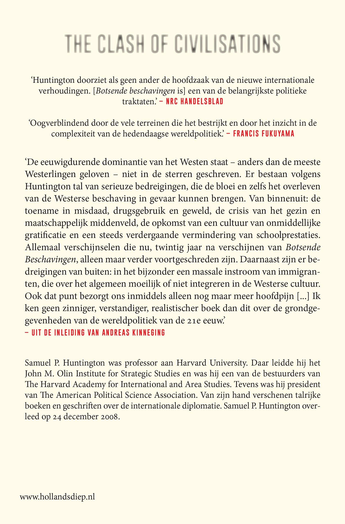 Achterkant van Botsende beschavingen
