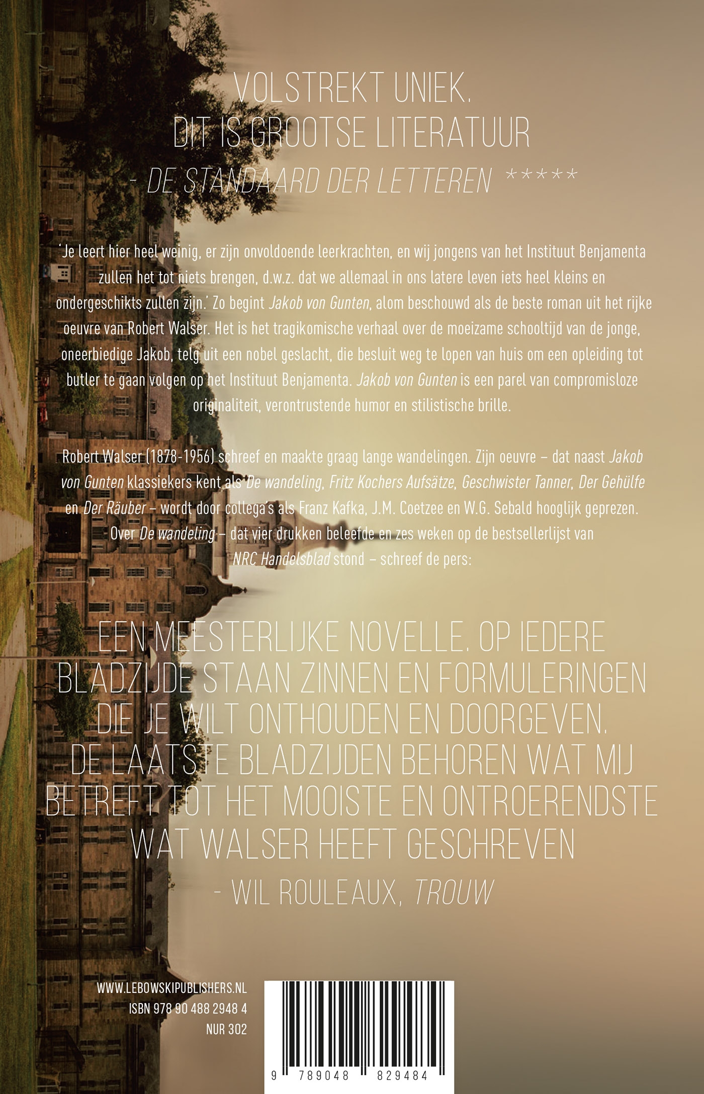 Achterkant van Jakob von Gunten