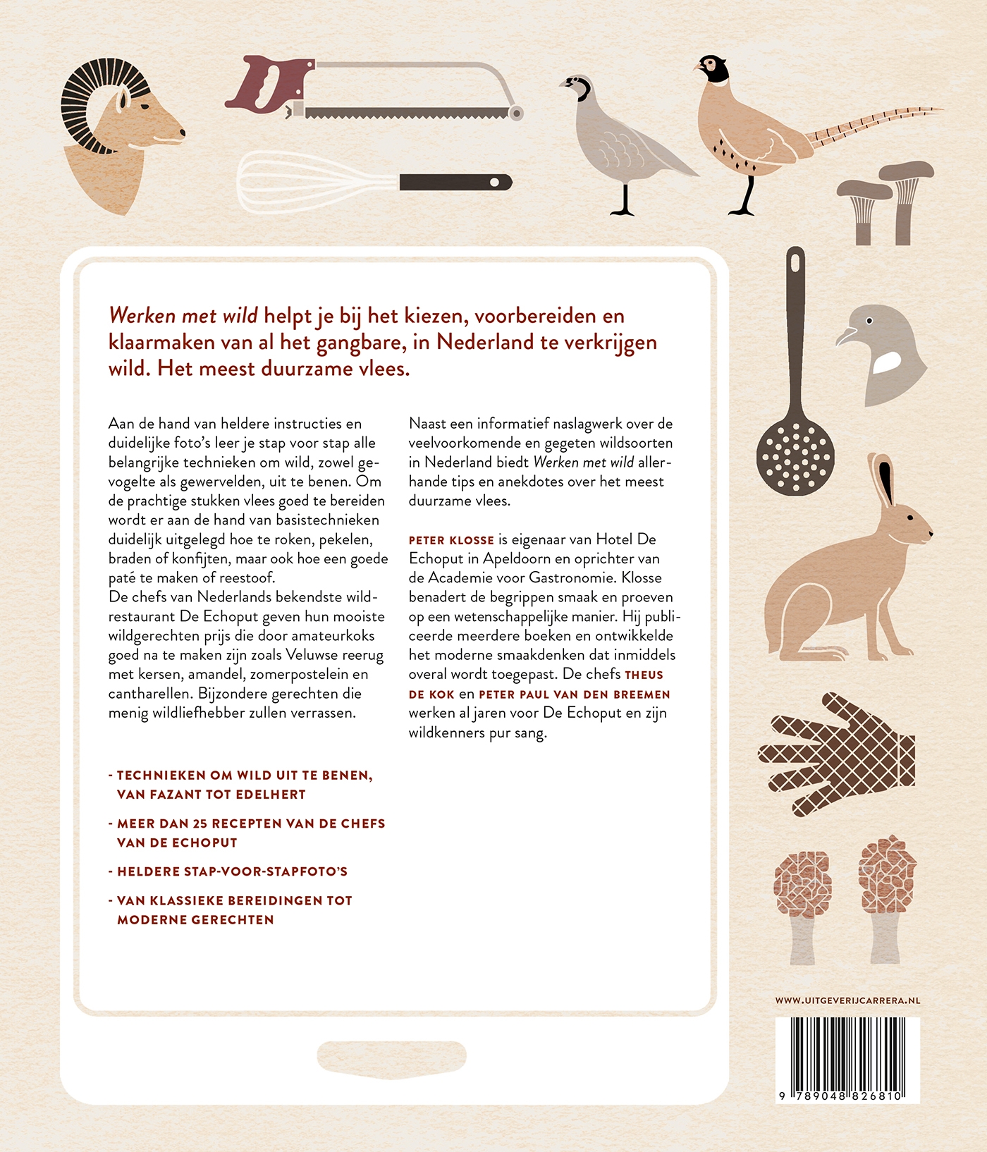 Achterkant van Werken met wild