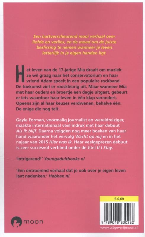 Achterkant van Als ik blijf