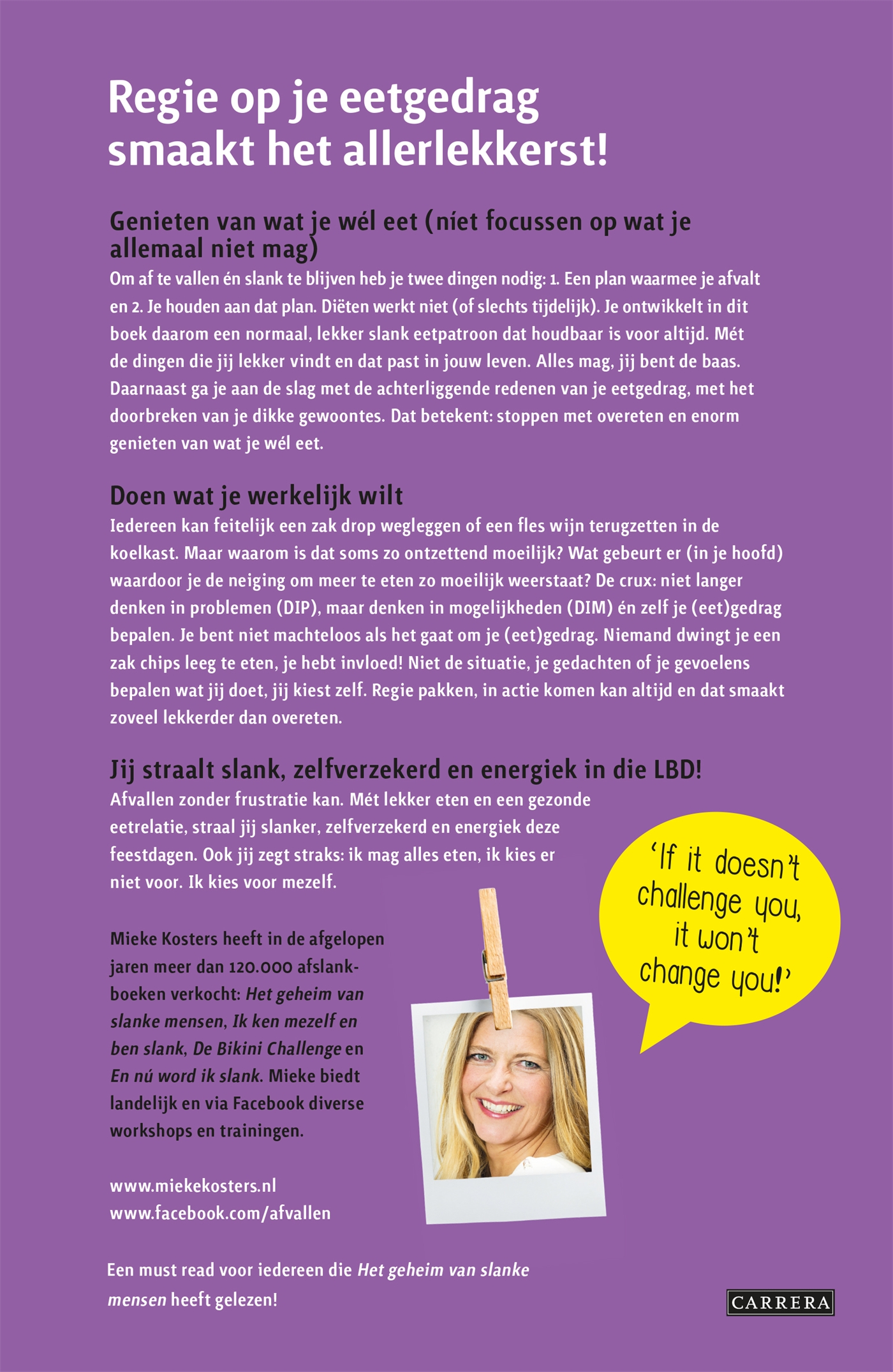Achterkant van De little black dress challenge