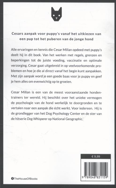Achterkant van Cesar's aanpak voor puppy's