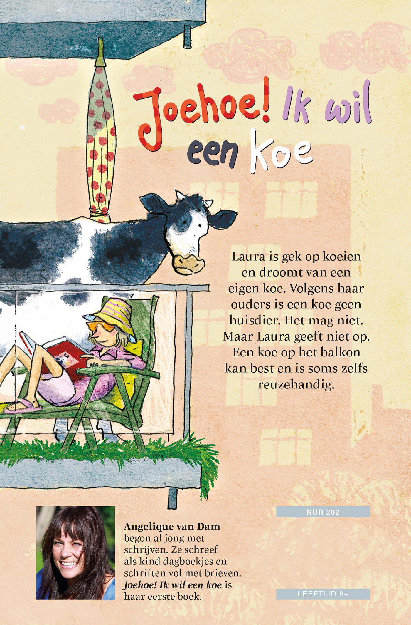 Achterkant van Joehoe! Ik wil een koe