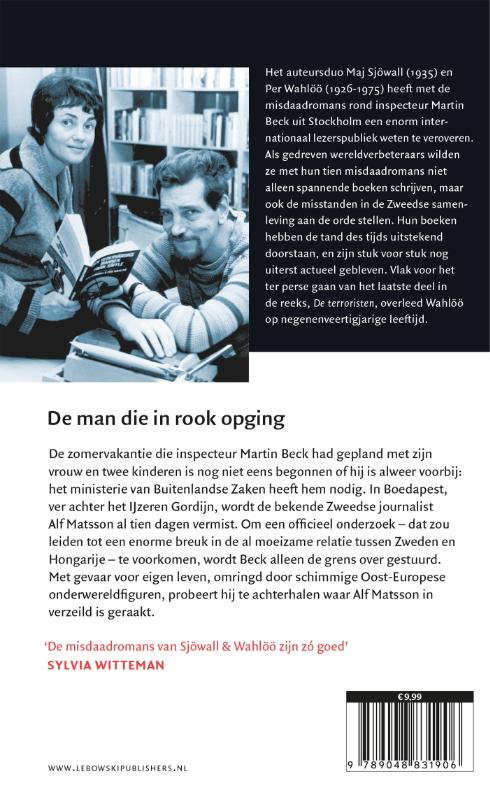 Achterkant van De man die in rook opging
