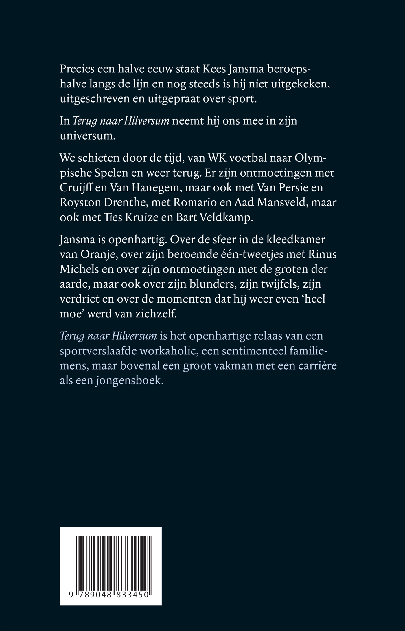 Achterkant van Terug naar Hilversum