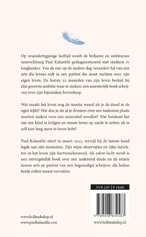 Achterkant van Als adem lucht wordt