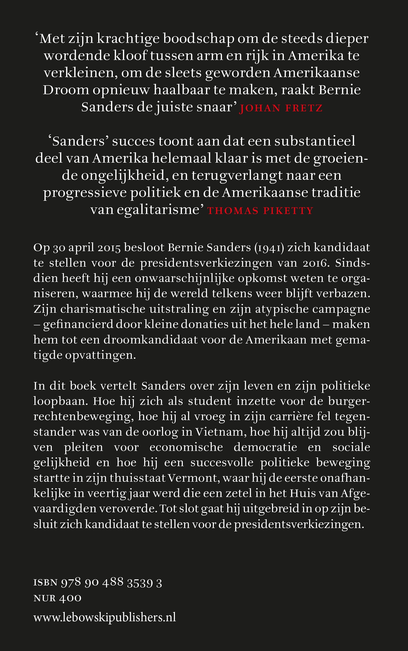 Achterkant van Feel the Bern!