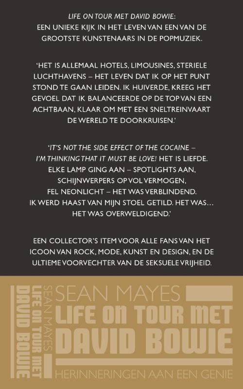 Achterkant van Life on tour met David Bowie